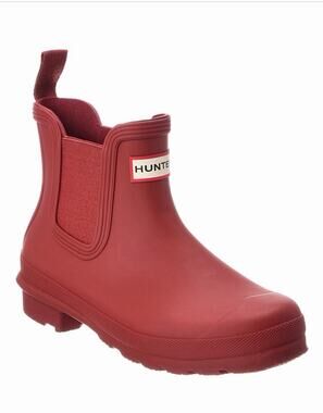 Women’s Short Hunter Boots Red Size 5 Matte New Bright Chelsea Boot Rain Boot